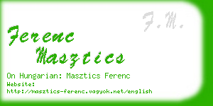 ferenc masztics business card